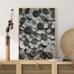 Black And White Flowers Plakat (21x29.7 cm (A4))