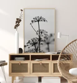 Black And White Flowers Plakat (21x29.7 cm (A4))