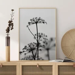 Black And White Flowers Plakat (21x29.7 cm (A4))