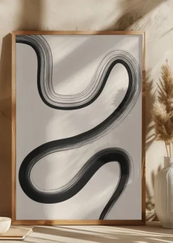 Black Brush Stroke Art Plakat (21x29.7 cm (A4))