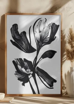 Black Flower Plakat (21x29.7 cm (A4))