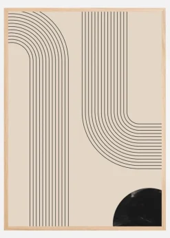 Black Minimal Line Art Plakat (21x29.7 cm (A4))