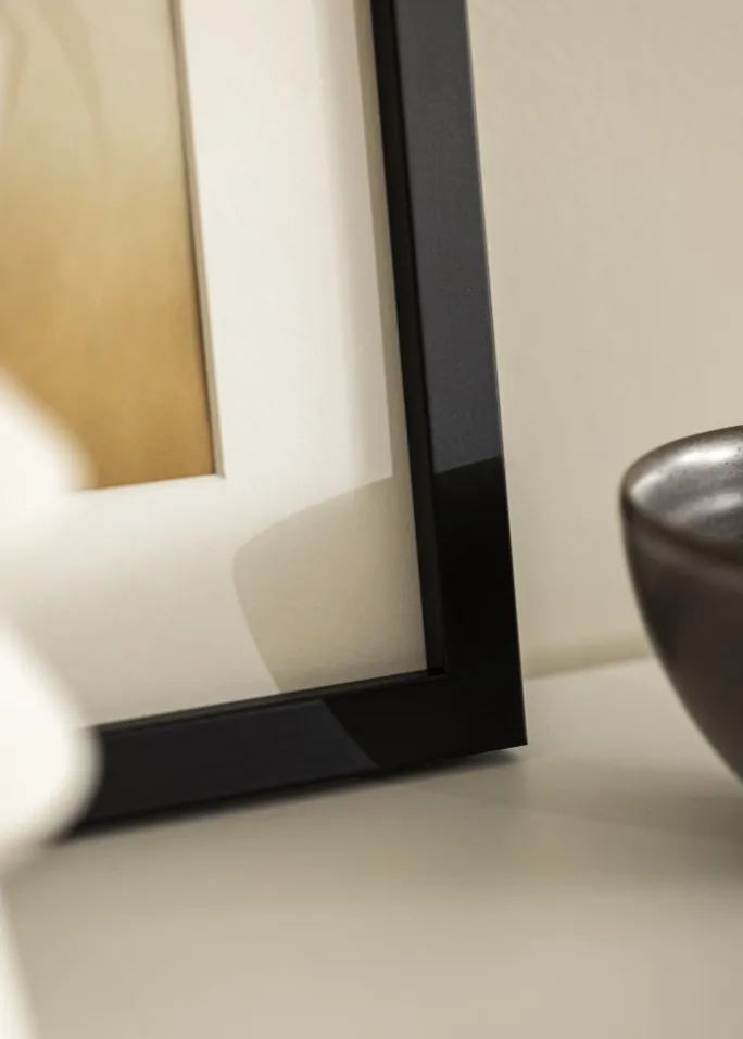 Blocky Sort 85x115 cm - Passepartout Hvid 70x100 cm