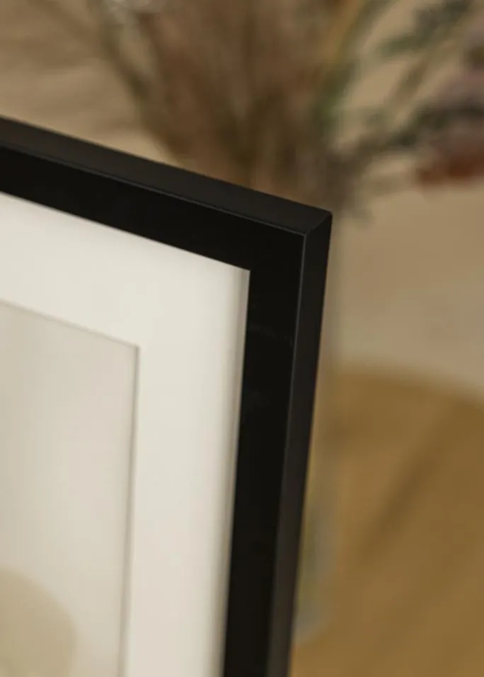 Blocky Sort 85x115 cm - Passepartout Hvid 70x100 cm