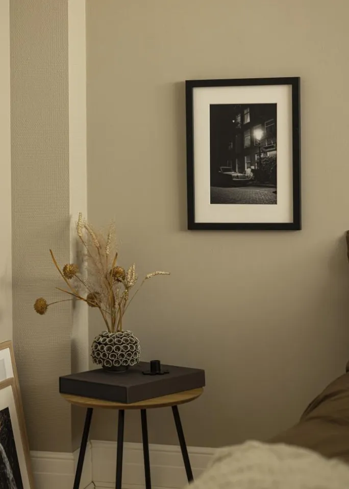 Blocky Sort 85x115 cm - Passepartout Hvid 70x100 cm