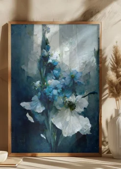 Blue Flower Bouquet Plakat (21x29.7 cm (A4))