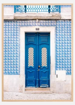 Blue Lisbon Door Plakat (21x29.7 cm (A4))