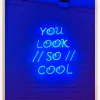 Blue Neon Sign Plakat (21x29.7 cm (A4))