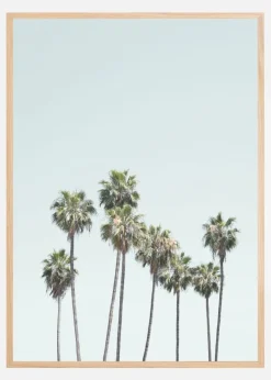 Blue Palm Trees Plakat (21x29.7 cm (A4))