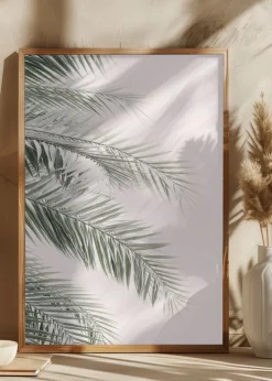 Blush Palm Leaves Plakat (21x29.7 cm (A4))