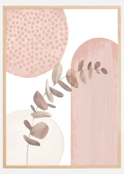 Boho pink flower Plakat (21x29.7 cm (A4))