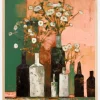 Bottles And Flowers Plakat (21x29.7 cm (A4))