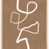 Brown Single Line Artwork Plakat (21x29.7 cm (A4))