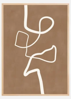 Brown Single Line Artwork Plakat (21x29.7 cm (A4))