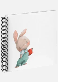 Bunny Nosey Spiralalbum Hvid - 24x24 cm (40 Hvide sider / 20 ark)