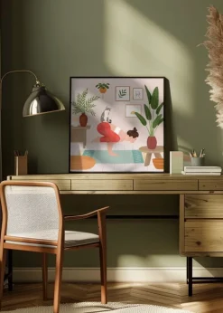 Cat Yoga Plakat (30x30 cm)