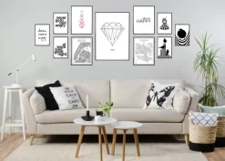 Choose happy - Sort Plakat (30x40 cm)