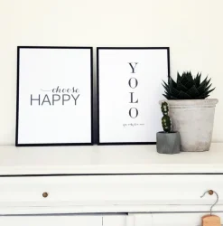 Choose happy - Sort Plakat (30x40 cm)