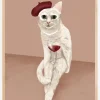 Classy Wine Cat Plakat (21x29.7 cm (A4))
