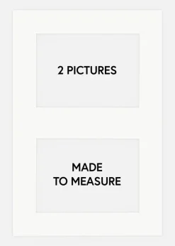 Collagepassepartout Hvid 2 Billeder - Målbestilt (hvid midte)