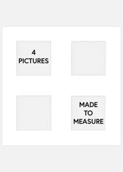 Collagepassepartout Hvid 4 Billeder - Målbestilt (hvid midte)