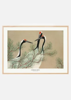 Cranes From Momoyogusa Plakat (21x29.7 cm (A4))