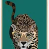 Curious green leopard Plakat (21x29.7 cm (A4))