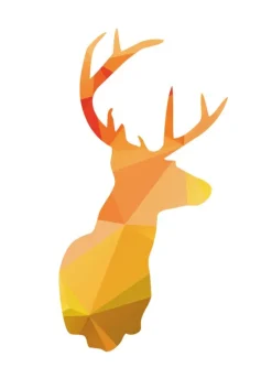 Deer - efterårsfarver Plakat (21x29.7 cm (A4))