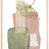 Delicate Pink and Green 3 Plakat (21x29.7 cm (A4))