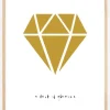 Diamant - Guld Plakat (30x40 cm)