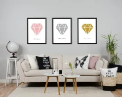 Diamant - Guld Plakat (30x40 cm)