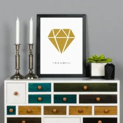 Diamant - Guld Plakat (30x40 cm)