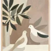 Doves On Patio Plakat (21x29.7 cm (A4))
