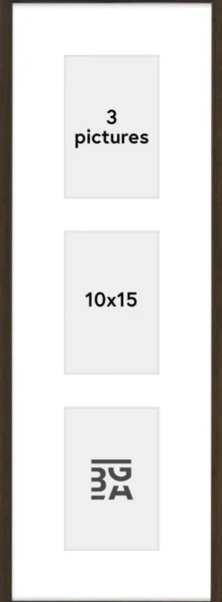 Edsbyn Collageramme I Valnød - 3 Billeder (10x15 cm)