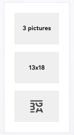 Edsbyn Collageramme X Hvid - 3 Billeder (13x18 cm)