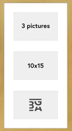 Edsbyn Collageramme XVI Guld - 3 Billeder (10x15 cm)