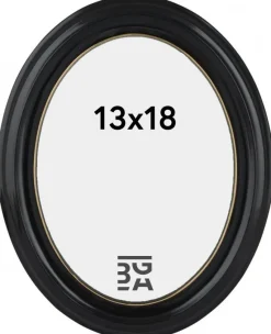 Eiri Mozart Oval Fotoramme Sort 13x18 cm