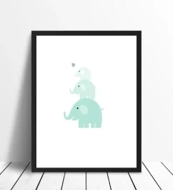 Elefant Triss - Isblå Plakat (30x40 cm)