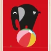 Elephant - Red Plakat (50x70 cm)