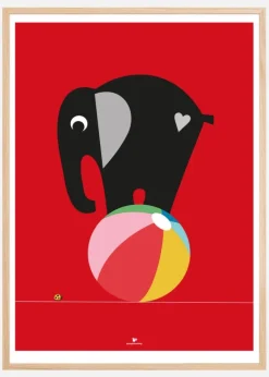 Elephant - Red Plakat (50x70 cm)