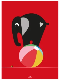Elephant - Red Plakat (50x70 cm)