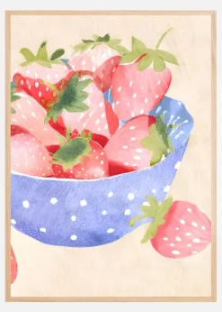 Erdbeeren in Schale Plakat (21x29.7 cm (A4))