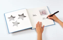 Estrella Babyalbum Blå - 28x30,5 cm (50 Hvide sider / 25 blade)