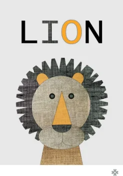 Fabric lion Plakat (21x29.7 cm (A4))