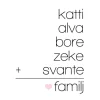 Familieregnestykke Hvid - 5 Navn (21x29,7 cm (A4))
