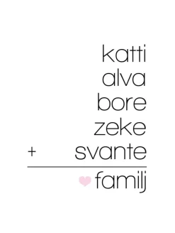 Familieregnestykke Hvid - 5 Navn (21x29,7 cm (A4))