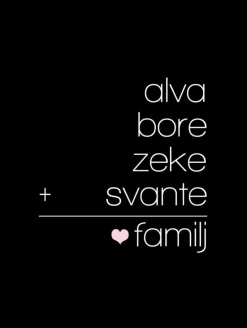 Familieregnestykke Sort - 4 Navn (21x29,7 cm (A4))