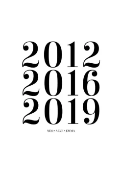 Familietavle - 3 Fødselsår & Navn - Hvid (21x29,7 cm (A4))