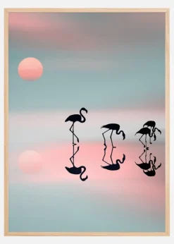Family Flamingos Plakat (21x29.7 cm (A4))