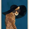 Fashionable Cheetah wearing a sunhat Plakat (21x29.7 cm (A4))